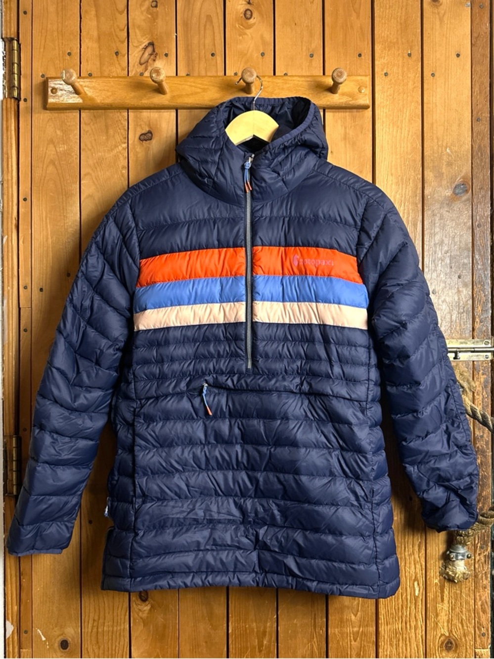 Cotopaxi Fuego Hooded Puffer Pullover in Navy Women’s Size Medium